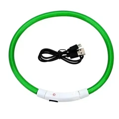 Світлодіодний LED нашийник для собак Supretto із зарядкою USB, зелений (94160003)