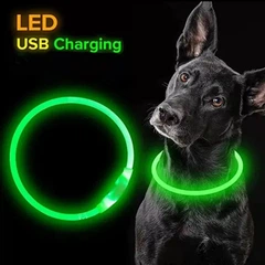 Lock Mat Нашийник для собак Led світиться ЗЕЛЕНИЙ розмір великий 70 см (OM2)