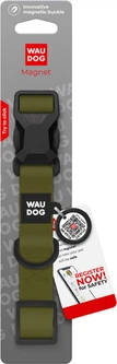 Нашийник для собак водостійкий WAUDOG Magnet з QR паспортом, магнітна пряжка-фастекс, L, Ширина 25 мм, Довжина 34-49 см Хакі (279631collar)