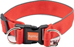 Нашийник Agility нейлон зі світловідбивним кантом і пластиковою пряжкою подвійний 40 мм, 470-510 мм Червоний (4823101316940)