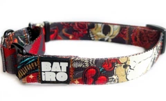 Без бренда Нашийник для собак Мартінгейл нейлон BAT&RO Rockstar 25мм 35-45 см черепа квіти (00351)