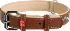 Нашийник для собак шкіряний Collar WAUDOG Soft з QR паспортом, металічні прикраси, M, Ш 25 мм, Дов 38-49 см (7207)