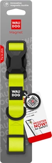 Нашийник для собак водостійкий WAUDOG Magnet з QR паспортом, магнітна пряжка-фастекс, M, Ширина 20 мм, Довжина 28-40 см Лимонний (279526collar)