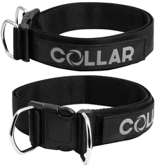 Collar Нашийник з нейлону "POLICE" №2 регульований на липучці (ширина 25мм, довжина 30-55см) чорний