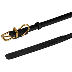 Нашийник для Собак Круглий Шкіряний BronzeDog Premium Crazy Чорний XS 7 мм 18-25 см (002101)