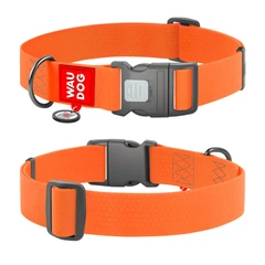 Нашийник для собак водостійкий WAUDOG Waterproof з QR паспортом, пластиковий фастекс, помаранчевий, розмір XXL, 46-70 см 40 мм (25114)
