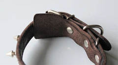 Нашийник для собаки шкіряний з шипами Lockdog, Д 19-29 см, Ш 2 см (ld119_S)