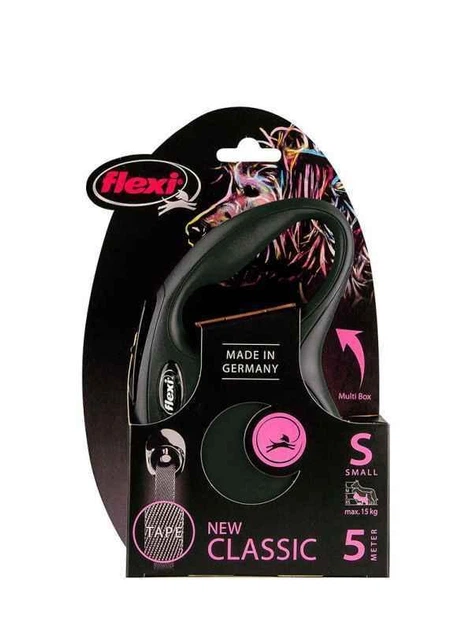 Flexi (Флексі) New Classic S Повідець-рулетка для собак дрібних порід, стрічка (5 м, до 15 кг) червоний