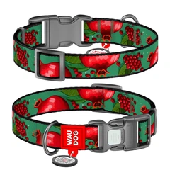 Нашийник для собак Waudog Nylon Гранати з QR паспортом/пластиковим фастексом L 25 мм х 33-49 см (282-4052 Col)