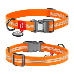 Нашийник WAUDOG Waterproof помаранчевий, світловідбивний ш=15мм д=25-35см (4823089343792)