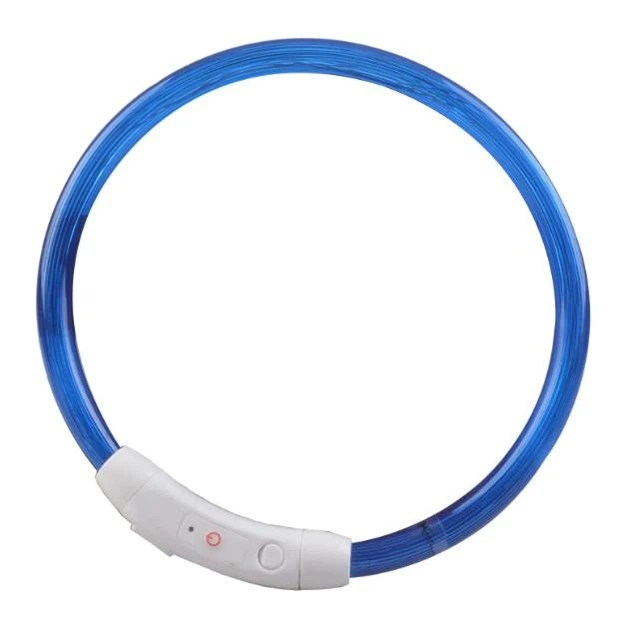And Світлодіодний LED нашийник для собак із зарядкою USB 35 см Синій