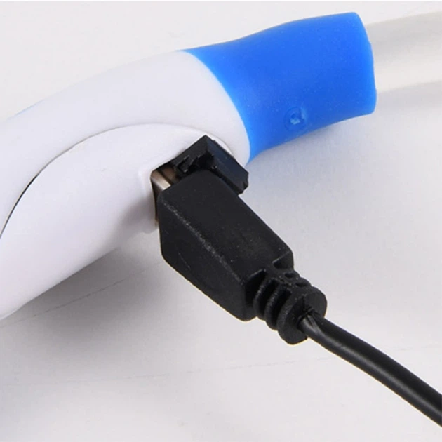 Lock Mat Нашийник для собак з підсвіткою LED водостійкий, з зарядкою USB універсальний Синій