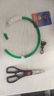 Lock Mat Нашийник для собак Led колір, що світиться ЗЕЛЕНИЙ розмір середній 50см (OM1)