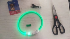 Lock Mat Нашийник для собак Led колір, що світиться ЗЕЛЕНИЙ розмір середній 50см (OM1)