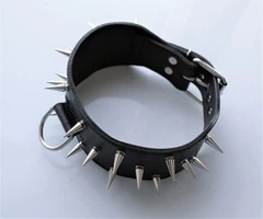 Нашийник для собаки шкіряний з шипами Lockdog, Д 30-40 см, Ш 6 см (ld070_M)