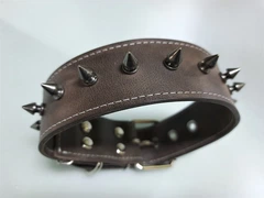 Нашийник для собаки шкіряний з шипами Lockdog, Д 19-29 см, Ш 3 см (ld104_S)