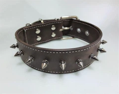 Нашийник для собаки шкіряний з шипами Lockdog, Д 19-29 см, Ш 3 см (ld104_S)