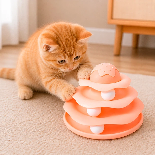 Іграшка Taotaopets 07A10001 Peach для кота інтелектуальна 3-рівнева Вежа