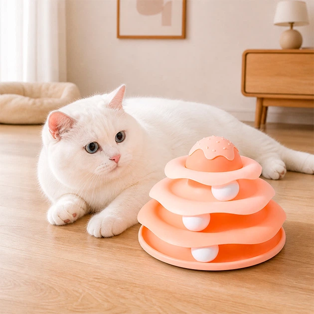 Іграшка Taotaopets 07A10001 Peach для кота інтелектуальна 3-рівнева Вежа