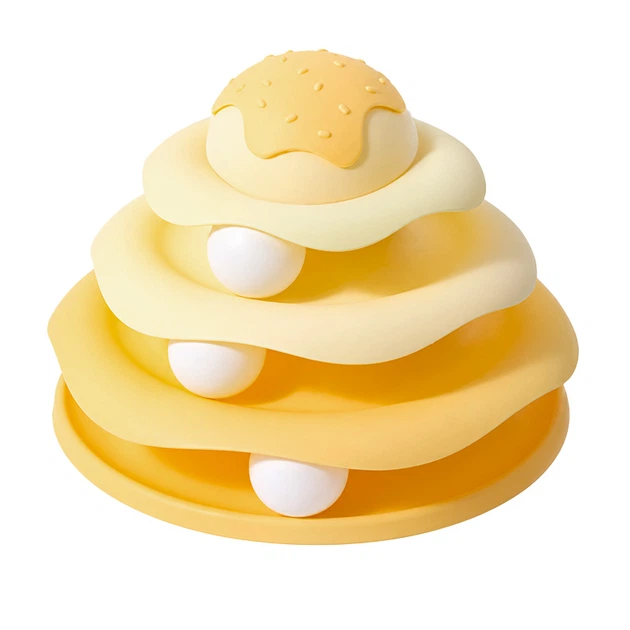 Іграшка Taotaopets 07A10001 Yellow для кота інтелектуальна 3-х рівнева Вежа