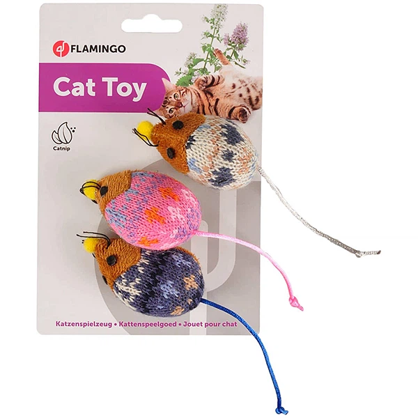 Вовняна миша іграшка з котячою м'ятою для котів Flamingo Mohaire Mouse (560587)