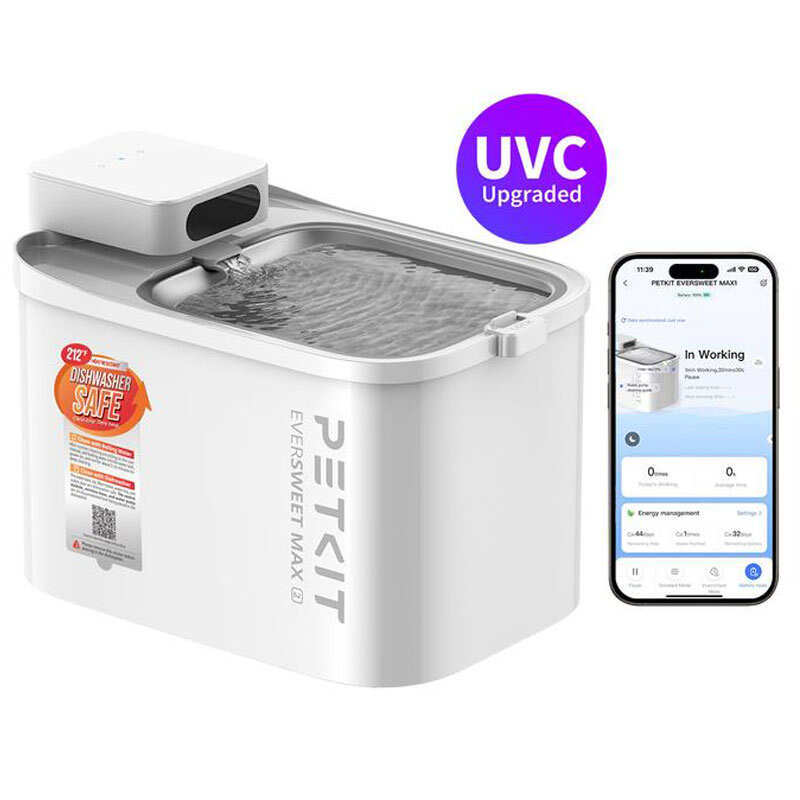 PETKIT Eversweet MAX 2 White - Смарт поїлка із UVС-стерилізацією для котів і собак малого розміру