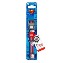 Нашийник для собак нейлоновий WAUDOG Nylon з QR паспортом світловідбивний малюнок "Супермен Ретро" пластиковий фастекс S Ш 15 мм Дов 25-35 см