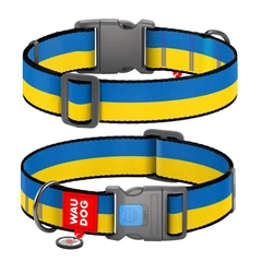 Нашийник для собак Waudog Nylon Colors of freedom з QR паспортом/пластиковим фастексом XXL 35 мм х 46-70 см (284-4020 Col)