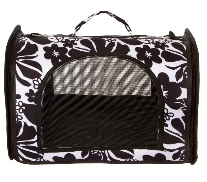 Сумка переноска для котів собак 46x28x30 см CosmoPet CP-48 (L) Black-White