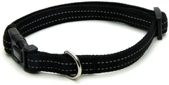 Нашийник для собак 35-55 см Croci SOFT REFLECTIVE. Світловідбивний нейлон (чорний)