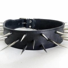Захисний шкіряний нашийник ручної роботи Lockdog L(45-55 см) (zoo0005339)