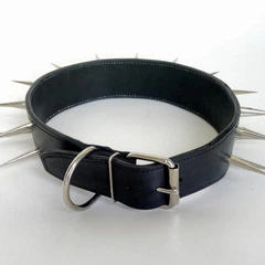 Захисний шкіряний нашийник ручної роботи Lockdog L(45-55 см) (zoo0005339)