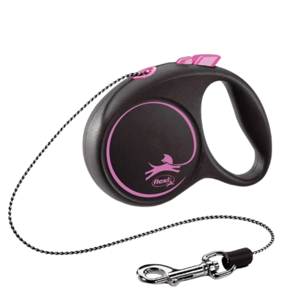 Flexi Black Design повідець-рулетка для собак M трос 5 м - рожевий