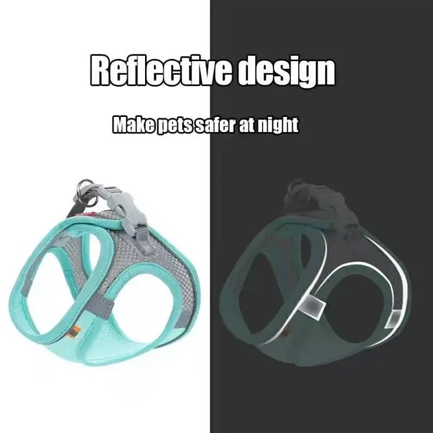 Без бренду Шлея-жилет світловідбиваюча для кішок та собак Harness Vest XS Blue Sky
