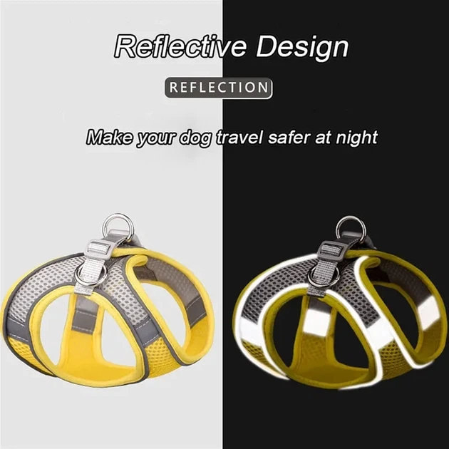 Без бренду Шлея-жилет світловідбиваюча для кішок та собак Harness Vest S Yellow