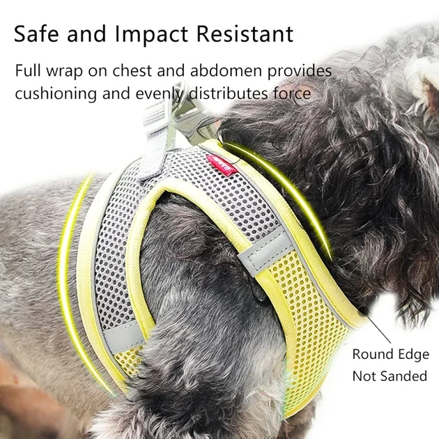 Без бренду Шлея-жилет світловідбиваюча для кішок та собак Harness Vest S Yellow