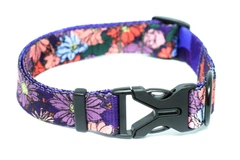 Без бренда Нашийник для собак нейлон BAT&RO Violet 25мм 40-50 см фіолетовий квіти (00110)