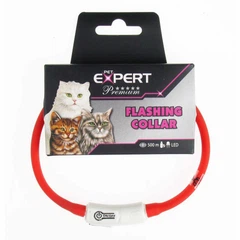 eXpert Ошейник для котів Ехреrт,світитися, LED, USB, силікон, червоний, 1*35см