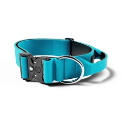 Тактичний широкий нашийник із ручкою для собак BullyBillows Combat Collar Handle 5 cm M: 50 мм, ОШ 43-58 см Блакитний