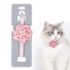 Стильний нашийник для кішок Kitty, прикрашений милою квіткою, Рожевий (184-PINK)
