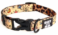 Без бренда Нашийник для собак нейлон BAT&RO Tattoo XS 16мм 24-34 см леопард татуювання (00388)