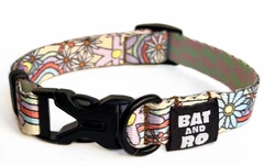 Без бренда Нашийник для собак нейлон BAT&RO Lily XS 16мм 24-34 см квітки ромашки (00382)