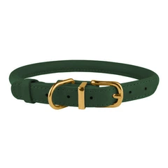 Нашийник для Собак Круглий Шкіряний BronzeDog Premium Crazy Зелений L 11 мм 38-48 см (002505)