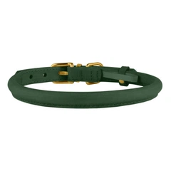 Нашийник для Собак Круглий Шкіряний BronzeDog Premium Crazy Зелений L 11 мм 38-48 см (002505)