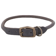 Нашийник шкіряний Coastal Circle-T Round Dog Collar, 50 см х 1.2 см, сірий