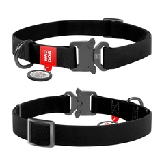 Collar Нашийник для собак водостійкий WAUDOG c QR паспортом, Ш 25 мм, Довжина 34-49 см, чорний