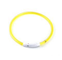 Xtep Нашийник світиться LED для собак і кішок Жовтий 35 см + USB
