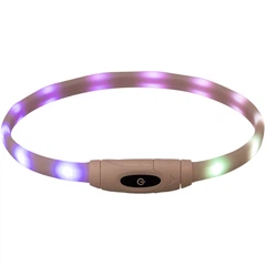 Нашийник Trixie що світиться з USB силікон різнокольоровий XS–XL 65 см х 16 мм