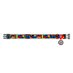 Нашийник WAUDOG Nylon з QR адресником, пластикова пряжка-фастекс "Блоки" L (4823089375830)