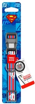 Нашийник для собак нейлоновий WAUDOG Nylon з QR паспортом, світловідбивний, малюнок "Супермен Ретро", пластиковий фастекс, M, Ш 20 мм, Д 28-40 см (281-1082collar)